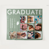 Tenture Sage Green Photo Backdrop pour la fête de graduati (Devant (Horizontal))