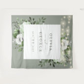 Tenture Sage Green String Lights Floral Photo fond (Devant (Horizontal))