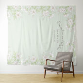 Tenture Sage Green White Rose Wedding Photo Backdrop (En situation (horizontale))