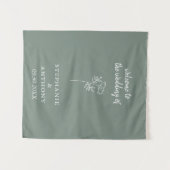 Tenture Sage Green Wildflower Wedding  (Devant (Horizontal))