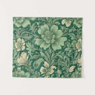 Tenture Sage Vert Vintage motif floral