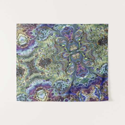 Tenture Sage vert, violet bleu Motif Abstrait (Devant (Horizontal))