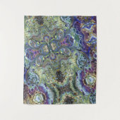 Tenture Sage vert, violet bleu Motif Abstrait (Devant)