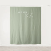 Tenture Sage Whimsical Green Mama to be backdrop (Devant)