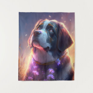 Tenture Saint Bernard Chien Animal Portrait Peinture Anima