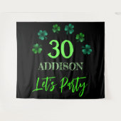 Tenture Saint Patrick Anniversaire Faisons la fête en arri (Devant (Horizontal))