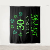 Tenture Saint Patrick Anniversaire Faisons la fête en arri (Devant)
