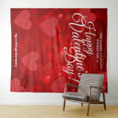 Tenture Saint-Valentin Cœurs Rouges | Fond pour photo self (En situation (horizontale))