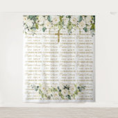 Tenture Sainte Communion White Floral Step & Repeat Backdr (Devant)