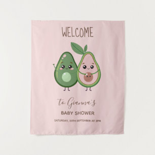 Tenture Sainte Guacamole Fête de Naissance Rose Bébé Avoca
