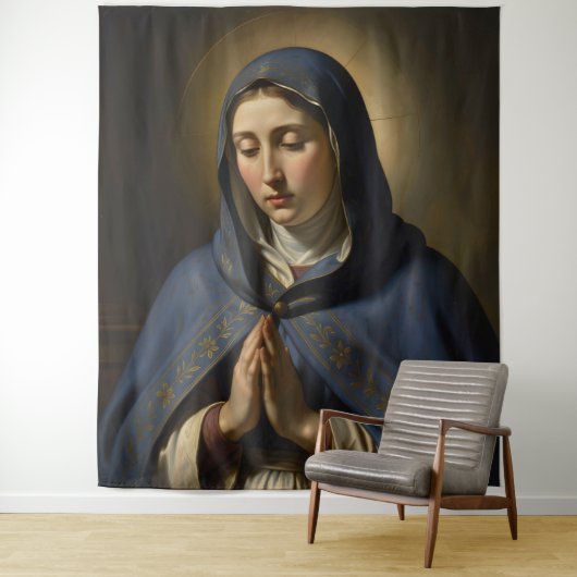 Tenture Sainte Mère de Dieu - Amour divin et protection (En situation)