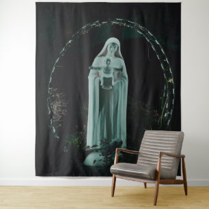 Tenture Sainte Mère Marie et Bébé Jésus Chrétien