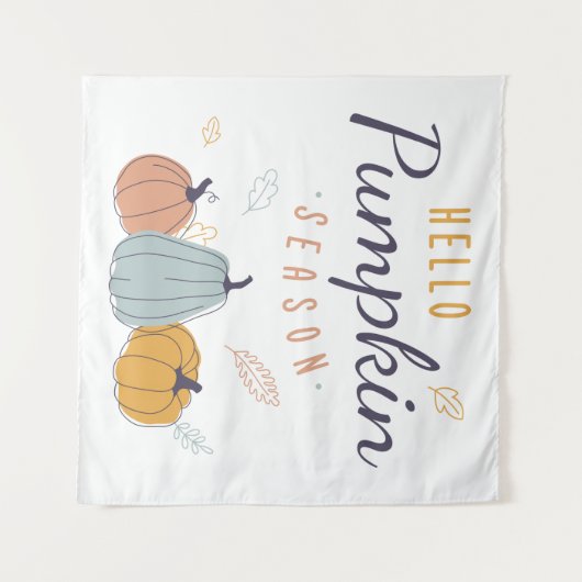 Tenture Saison Citrouille Hello (Devant (Horizontal))