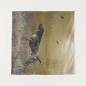 Tenture Saison de chasse, pointeur allemand à cheveux cour (Devant (Horizontal))