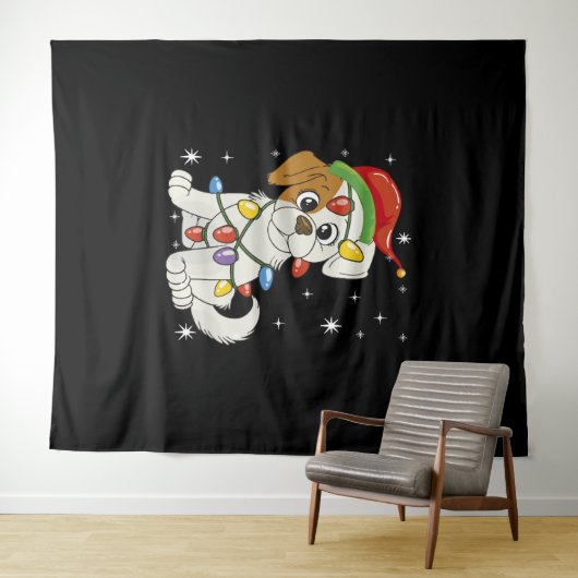 Tenture Saison Noël Père Noël Jack Russell Terrier (En situation (horizontale))