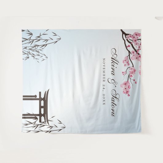 Tenture Sakura Japonaise Fleur de cerisier Asie Contexte p (Devant (Horizontal))