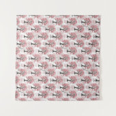 Tenture Sakura Rose Cherry Fleur Arbre Design (Devant (Horizontal))