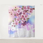 Tenture Sakura rose sur la peinture Arrière - plan (Devant)