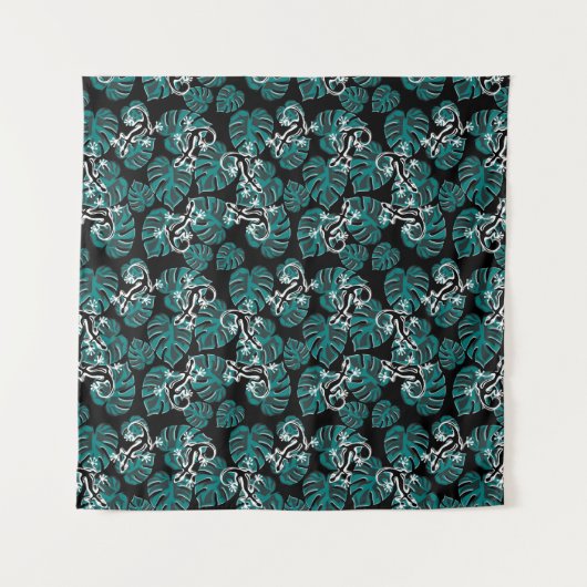 Tenture Salamander et Motif de la feuille verte (Devant)