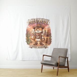 Tenture Salut Adjoint Moustaches Mignon Western Cowboy Cha