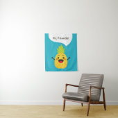 Tenture Salut les amis ! Illustration d'ananas (En situation)