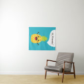 Tenture Salut les amis ! Illustration d'ananas (En situation (horizontale))