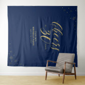 Tenture Salutations à 30 ans | Gold & Navy fête d'annivers (En situation (horizontale))
