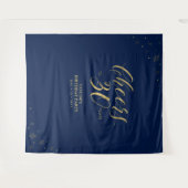 Tenture Salutations à 30 ans | Gold & Navy fête d'annivers (Devant (Horizontal))