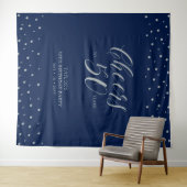 Tenture Salutations à 50 ans | Silver & Navy 50e anniversa (En situation (horizontale))