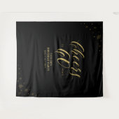 Tenture Salutations à 60 ans | Gold & Black Birthday Party (Devant (Horizontal))