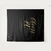 Tenture Salutations jusqu'à 20 ans | Gold & Black Birthday (Devant (Horizontal))