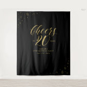 Tenture Salutations jusqu'à 20 ans | Gold & Black Birthday (Devant)