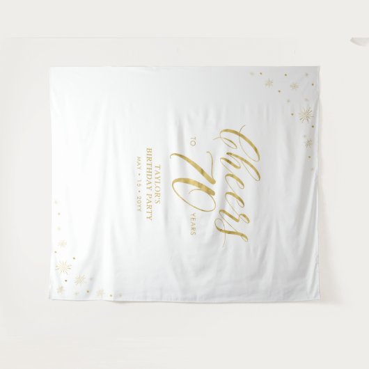 Tenture Salutations jusqu'à 70 ans | Gold 70th Birthday Pa (Devant (Horizontal))