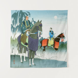 Tenture Samouraï sur des chevaux Hasegawa Sadanobu III ann