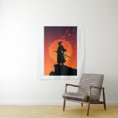 Tenture Samurai Sunset Tapestry – Bold Minimalist Wall Art (En situation)