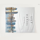 Tenture San Diego Skyline Wedding Photo Backdrop (Devant (Horizontal))