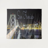 Tenture San Francisco Night Sky Line Golden Gate Bridge. (Devant (Horizontal))