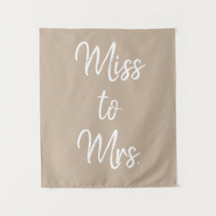 Tenture Sand Tan Khaki Miss à Mme Banner Fête des mariées