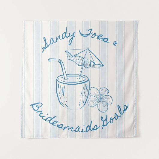 Tenture Sandy Toe & Bridesmaids Goals Enterrement de vie d (Devant)