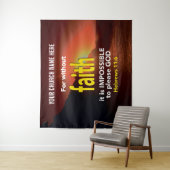 Tenture SANS FOI Hébreux 11:6 Église Chrétienne (En situation)