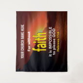 Tenture SANS FOI Hébreux 11:6 Église Chrétienne (Devant)