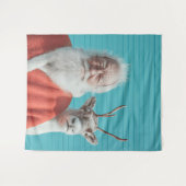 Tenture Santa and Reindeer Holiday Duo (Devant (Horizontal))