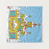 Tenture Santa Claus maisons, claus, maison, hiver, gel, gr (Devant (Horizontal))