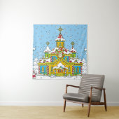 Tenture Santa Claus maisons, claus, maison, hiver, gel, gr (En situation)