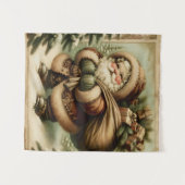 Tenture Santa Claus rétro avec cadeaux (Devant (Horizontal))