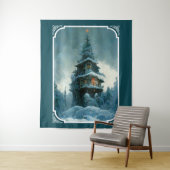 Tenture Santa Clause Home Sweet Home | Arbre de Noël (En situation)