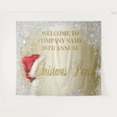 Tenture Santa Hat Snowflake Fête de Noël Arrière-plan (Devant (Horizontal))