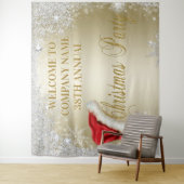 Tenture Santa Hat Snowflake Fête de Noël Arrière-plan (En situation)