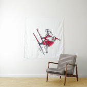 Tenture Santa Skiing tapestry (En situation (horizontale))