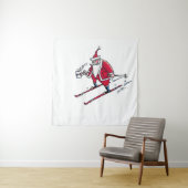 Tenture Santa Skiing tapestry (En situation)